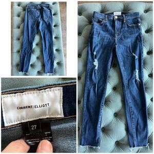 Current/Elliot Womens The Highwaist Stiletto Great Love Destroy Raw Hem sz 27